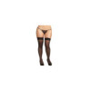 Bas nylon noirs coutures grande taille pour jarretelles 